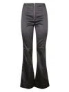 Ganni Double Satin Flared Pants In Black