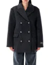Ganni L-blend Oversized Double-breasted Peacoat