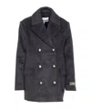 Ganni Double-breasted Jacket In Black