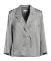 Ganni Double-breasted Suit Jacket In Gray