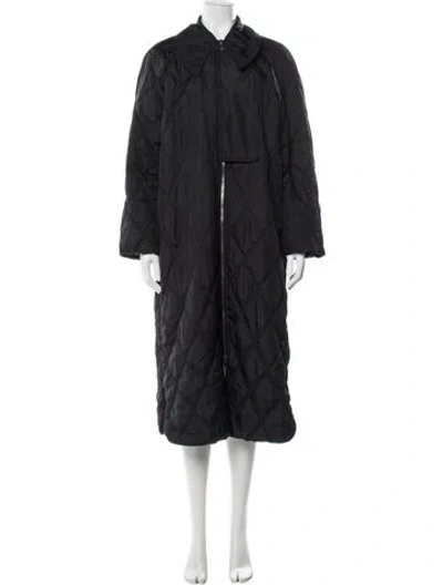 Pre-owned Ganni Down Coat In Black