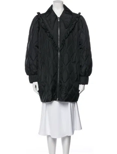 Pre-owned Ganni Down Coat In Gray