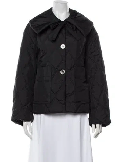 Pre-owned Ganni Down Coat In Grey