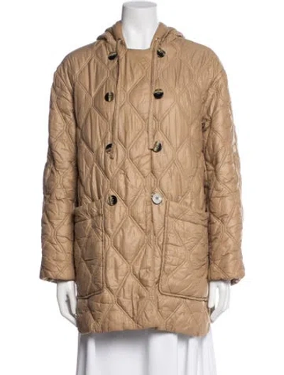 Pre-owned Ganni Down Coat In Neutrals