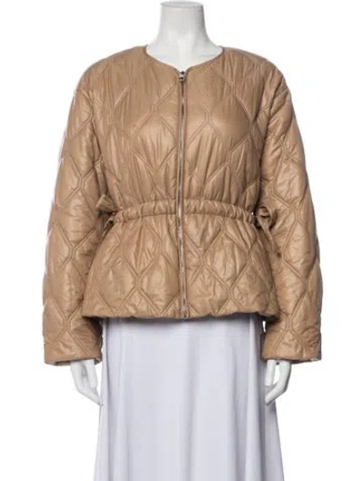 Pre-owned Ganni Down Coat In Neutrals
