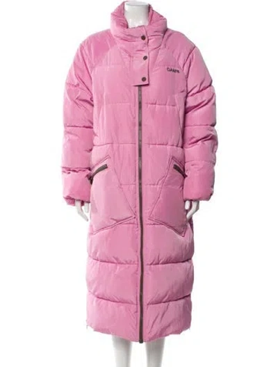 Pre-owned Ganni Down Coat In Pink