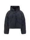 Ganni Down Jacket With Embroidered Monogram In Black