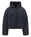 Ganni Down Jacket With Embroidered Monogram In Black