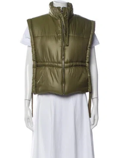 Pre-owned Ganni Down Jacket In Green