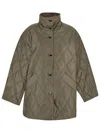 Ganni Taupe Shiny Jacket In Green