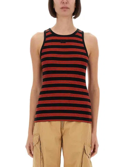 GANNI GANNI RIBBED COTTON TOP