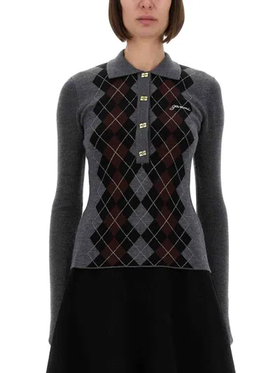 GANNI GANNI JACQUARD WOOL SWEATER