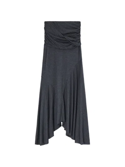 Ganni Draped Maxi Skirt In Blue