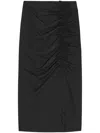 Ganni Midi Skirt With Ornamental Bows In Black