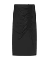 Ganni Midi Skirt With Ornamental Bows In Black