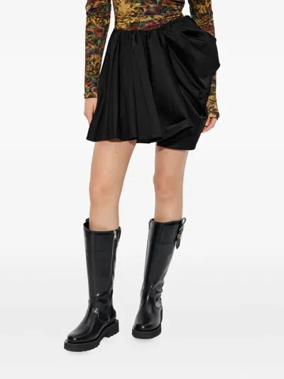 Ganni Draped Mini Skirt In Black