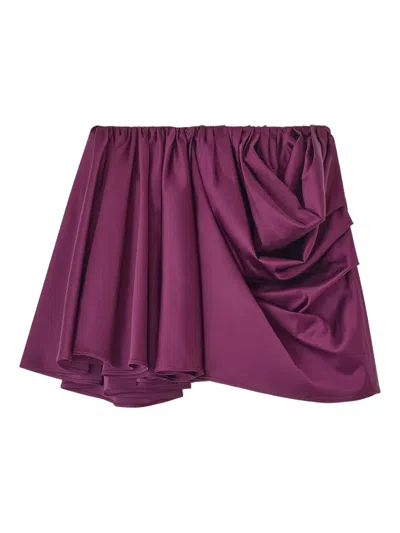 Ganni Draped Mini Skirt In Purple