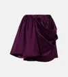 Ganni Asymmetrical Mini Skirt Satin Finish In Purple