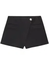 Ganni Draped-panel Shorts In Schwarz