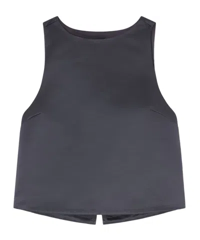 Ganni Draped Velvet Top In Black