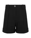 Ganni Drapey High-waisted Shorts In Black