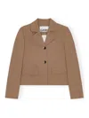 Ganni Twill Blazer In Black