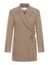 Ganni Double-breasted Blazer With In Shitake