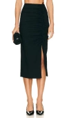 Ganni Midi Skirt With Ornamental Bows In Black
