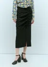 Ganni Midi Skirt With Ornamental Bows In Black