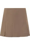 Ganni Drapey Melange Mini Skirt Tiger's Eye In Brown