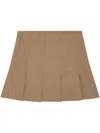 Ganni Drapey Melange Mini Skirt Tiger's Eye In Neutrals