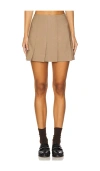 Ganni Drapey Melange Mini Skirt Tiger's Eye In Tiger's Eye