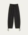 Ganni Viscose Paperbag Pants In Black