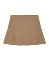 Ganni Drapey Melange Mini Skirt Tiger's Eye In Brown