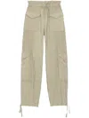 Ganni Drawstring Cargo Pants In Green