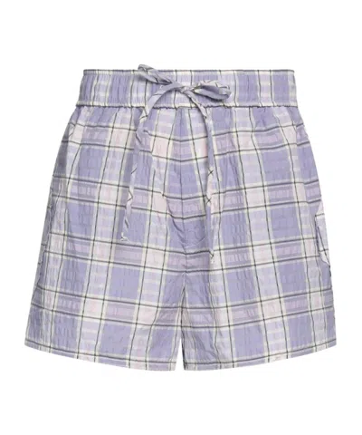 Ganni Drawstring Shorts In Blue
