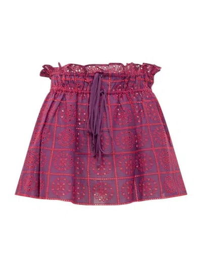 Ganni Drawstring Skirt In Purple