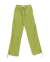Ganni Drawstring Stretch-cotton Trousers In Green