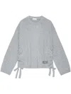 Ganni Drawstring Sweater In Grey