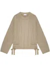 Ganni Drawstring Sweater In Neutrals