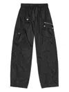 Ganni Duchesse Nylon Oversized Elasticated Pants Black In Black