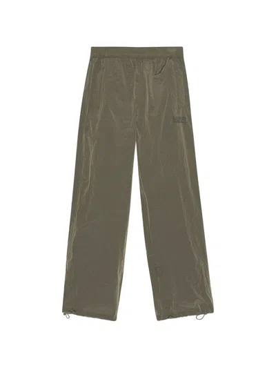 Ganni Drawstring Trousers In Green