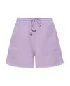 Ganni Drawstring-waist Organic-cotton Shorts In Purple