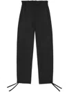 Ganni Black Drapey Melange Elasticated Waist Trousers In Black
