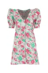 Ganni 3d Jacquard Button Down Mini Dress