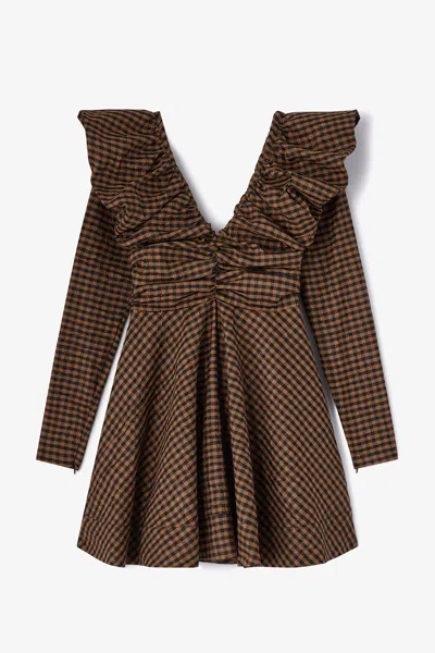 Ganni Dress In Brown