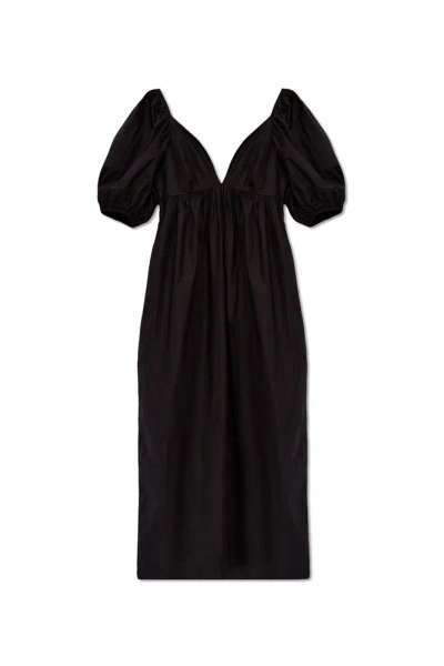 Ganni Dress From Organic Cotton In Black