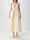 Ganni Women Taffeta Dress In Beige