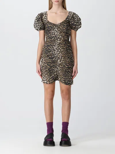 Ganni Dress  Woman In Beige