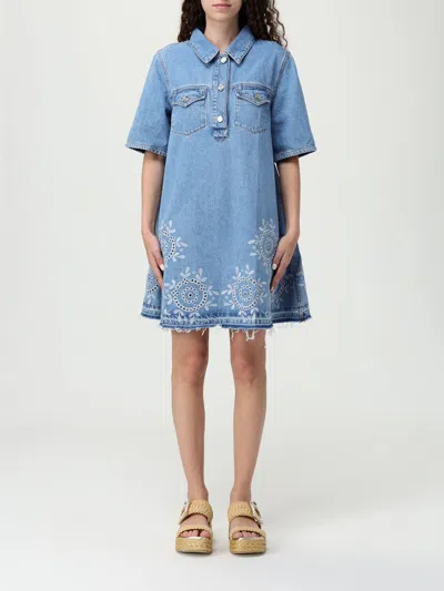 GANNI DRESS GANNI WOMAN COLOR BLUE,G96962009